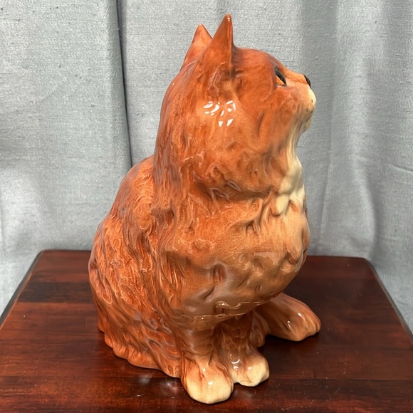 LARGE Beswick Seated Ginger Persian Cat Figurine Made in England #1867 - Picture 6 of 16